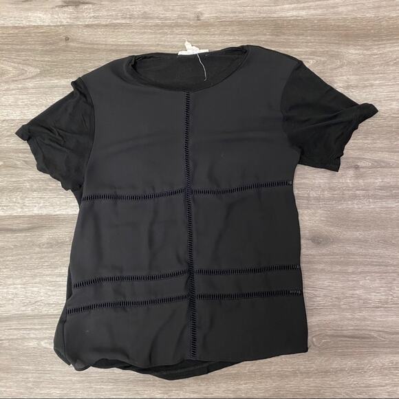 BCBGenration Tee With Sheer Detailing Black S - Picture 6 of 8